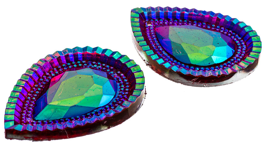 Resin Sew-On Piikki Stones 10pcs 30x40mm Drop 