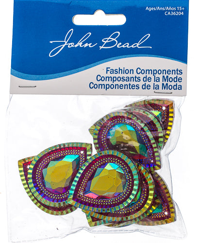 Resin Sew-On Piikki Stones 10pcs 30x40mm Drop 