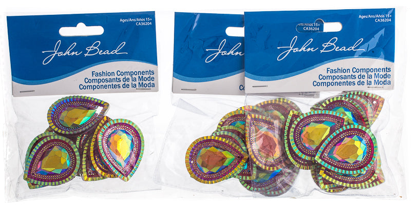 Resin Sew-On Piikki Stones 10pcs 30x40mm Drop 