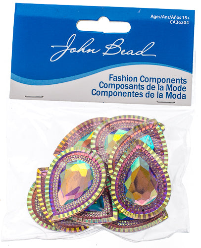 Resin Sew-On Piikki Stones 10pcs 30x40mm Drop 