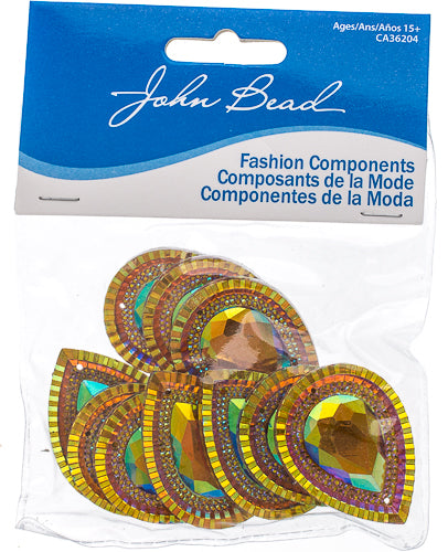 Resin Sew-On Piikki Stones 10pcs 30x40mm Drop 