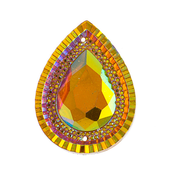 Resin Sew-On Piikki Stones 10pcs 30x40mm Drop