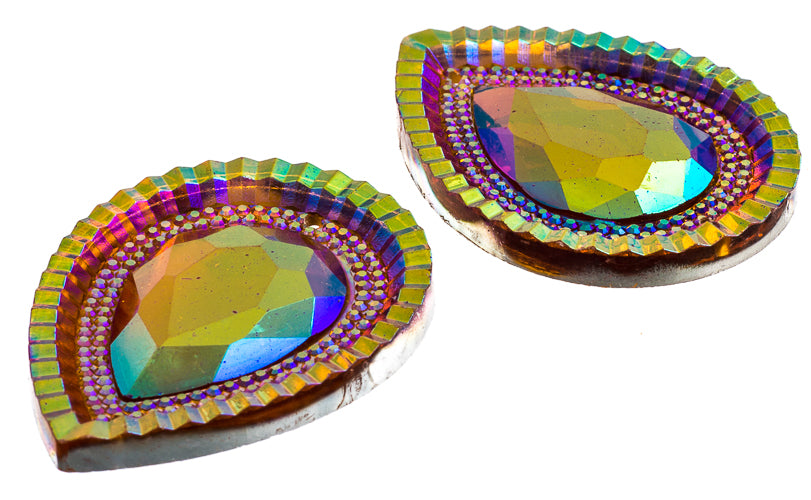 Resin Sew-On Piikki Stones 10pcs 30x40mm Drop 