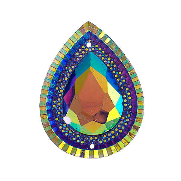 Resin Sew-On Piikki Stones 10pcs 30x40mm Drop