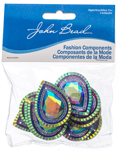 Resin Sew-On Piikki Stones 10pcs 30x40mm Drop 