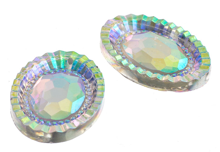 Resin Sew-On Piikki Stones 10pcs 18x25mm Oval 