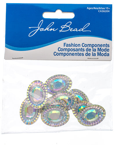 Resin Sew-On Piikki Stones 10pcs 18x25mm Oval 