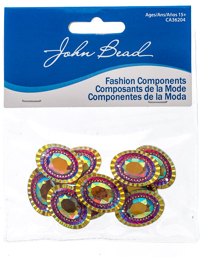 Resin Sew-On Piikki Stones 10pcs 18x25mm Oval 