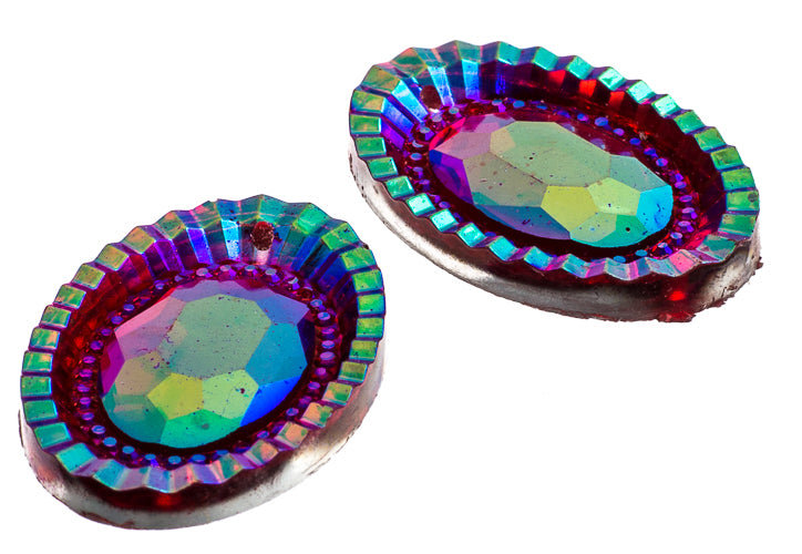 Resin Sew-On Piikki Stones 10pcs 18x25mm Oval 