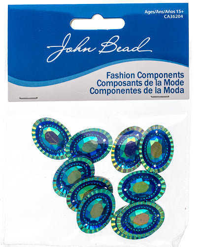 Resin Sew-On Piikki Stones 10pcs 18x25mm Oval 