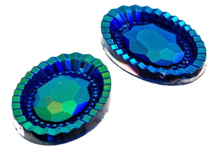 Resin Sew-On Piikki Stones 10pcs 18x25mm Oval 