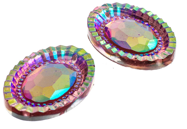Resin Sew-On Piikki Stones 10pcs 18x25mm Oval 