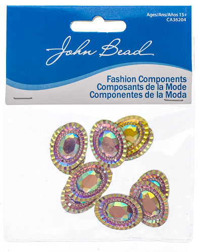 Resin Sew-On Piikki Stones 10pcs 18x25mm Oval 