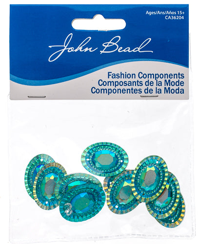 Resin Sew-On Piikki Stones 10pcs 18x25mm Oval 