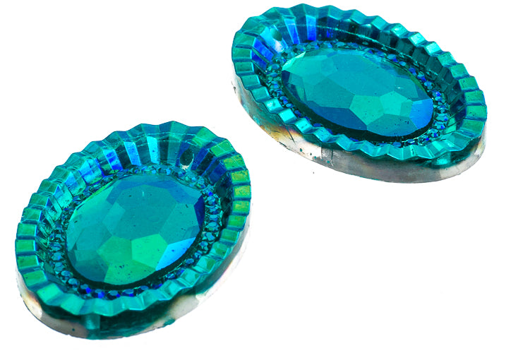 Resin Sew-On Piikki Stones 10pcs 18x25mm Oval 
