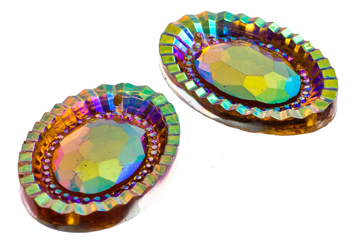 Resin Sew-On Piikki Stones 10pcs 18x25mm Oval 