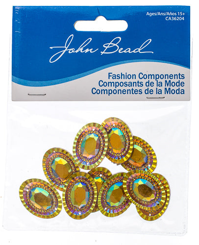 Resin Sew-On Piikki Stones 10pcs 18x25mm Oval 