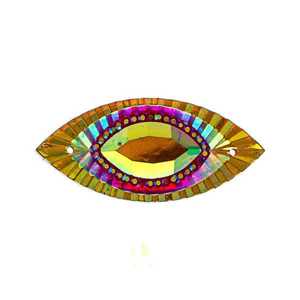 Resin Sew-On Piikki Stones 10pcs 18x40mm Navette