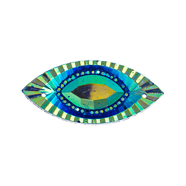 Resin Sew-On Piikki Stones 10pcs 18x40mm Navette