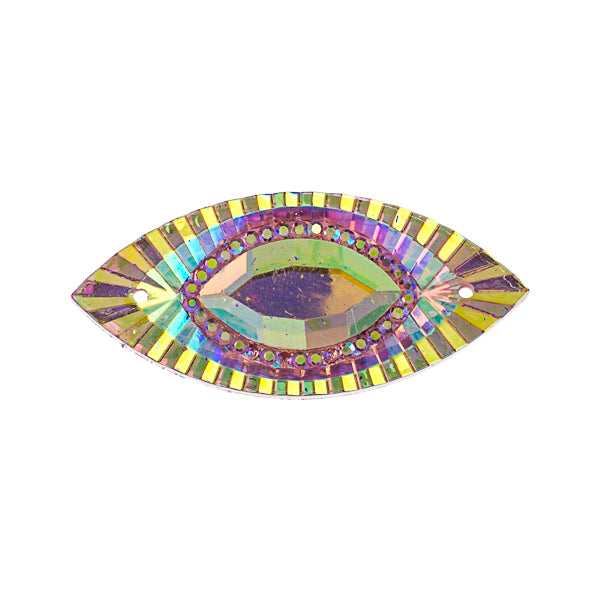 Resin Sew-On Piikki Stones 10pcs 18x40mm Navette