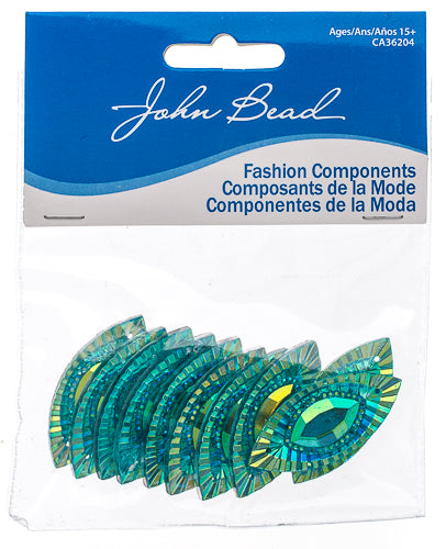 Resin Sew-On Piikki Stones 10pcs 18x40mm Navette 