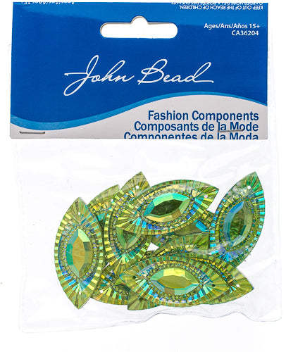 Resin Sew-On Piikki Stones 10pcs 18x40mm Navette 