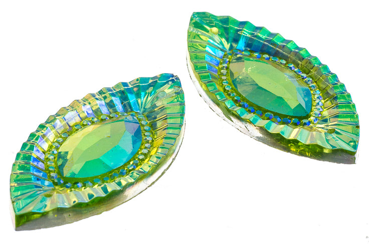 Resin Sew-On Piikki Stones 10pcs 18x40mm Navette 