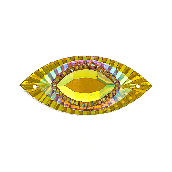 Resin Sew-On Piikki Stones 10pcs 18x40mm Navette