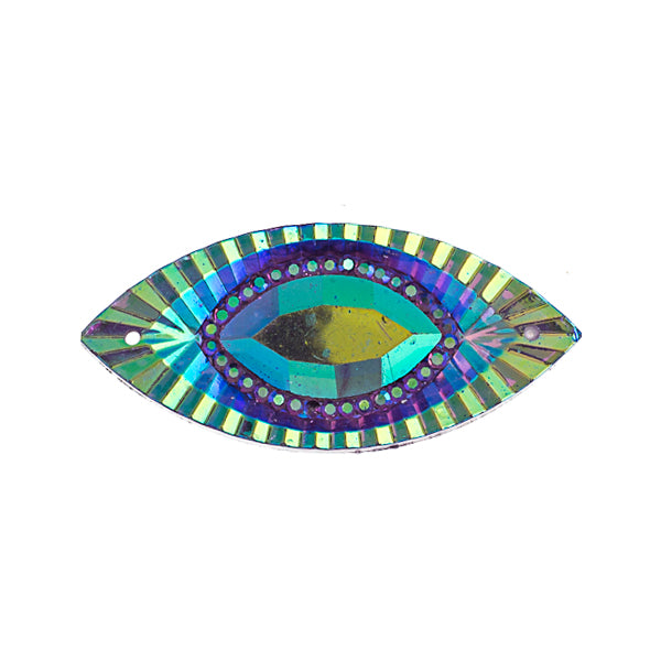 Resin Sew-On Piikki Stones 10pcs 18x40mm Navette