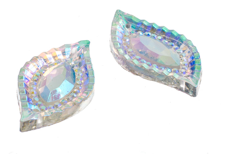 Resin Sew-On Piikki Stones 10pcs 15x30mm Navette 