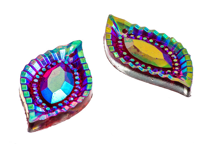 Resin Sew-On Piikki Stones 10pcs 15x30mm Navette 