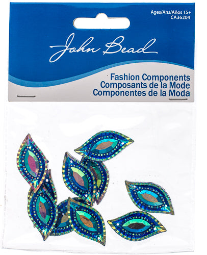 Resin Sew-On Piikki Stones 10pcs 15x30mm Navette 