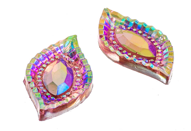 Resin Sew-On Piikki Stones 10pcs 15x30mm Navette 