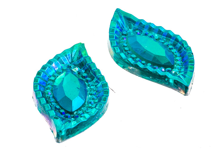 Resin Sew-On Piikki Stones 10pcs 15x30mm Navette 