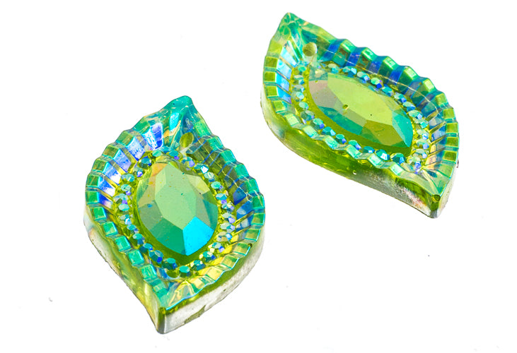 Resin Sew-On Piikki Stones 10pcs 15x30mm Navette 