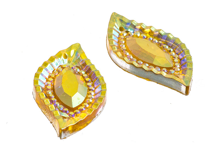 Resin Sew-On Piikki Stones 10pcs 15x30mm Navette 