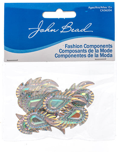 Resin Sew-On Piikki Stones 10pcs 17x36mm Leaf Crystal Aurora Borealis