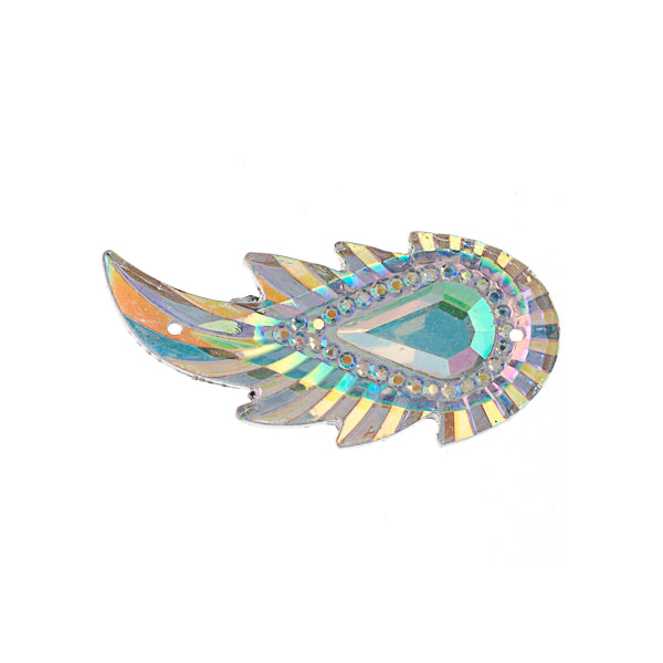 Resin Sew-On Piikki Stones 10pcs 17x36mm Leaf Crystal Aurora Borealis