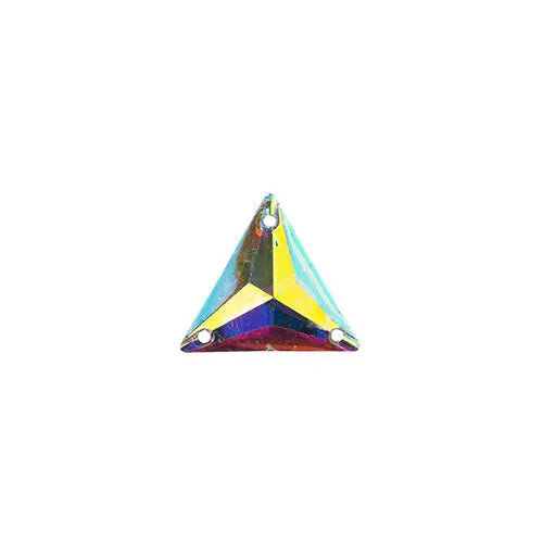 Resin Sew-On Triangle Rhinestone 22x22mm Crystal Aurora Borealis 100pcs/Bag