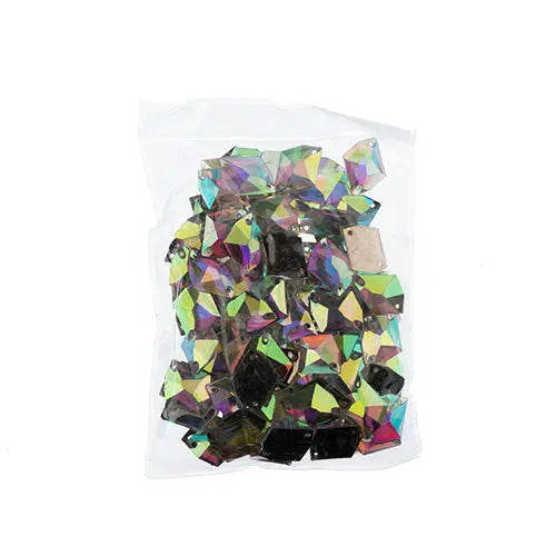 Resin Sew-On Cosmic Rhinestone 17x21mm Crystal Aurora Borealis 100pcs/Bag
