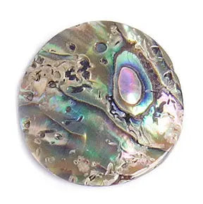Shell Pendant With Top Hole 25mm Round Flat Abalone