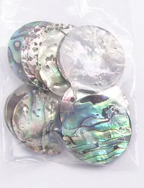 Shell Pendant With Top Hole 25mm Round Flat Abalone