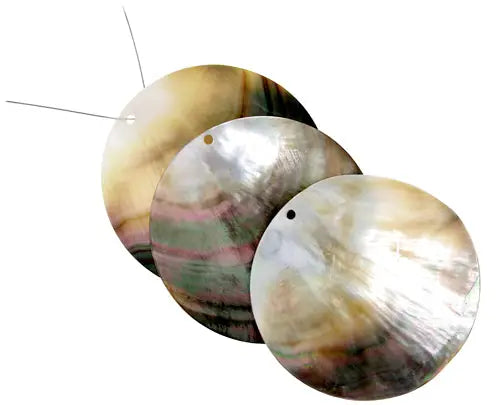 Shell Pendant With Top Hole 55mm Round Flat Black Lip