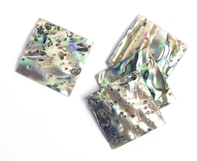 Shell Pendant With Corner Hole 25x25mm Square Abalone