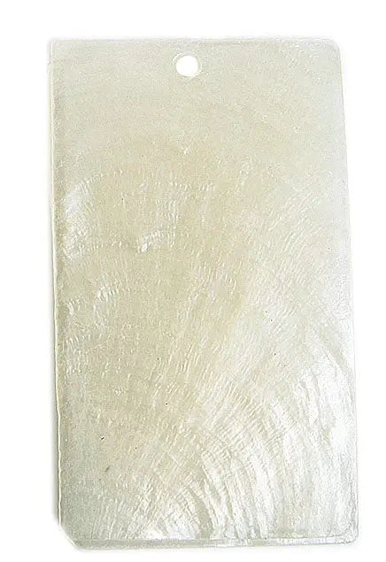 Shell Pendant With Top Hole 35x60mm Rectangular White - Cosplay Supplies Inc