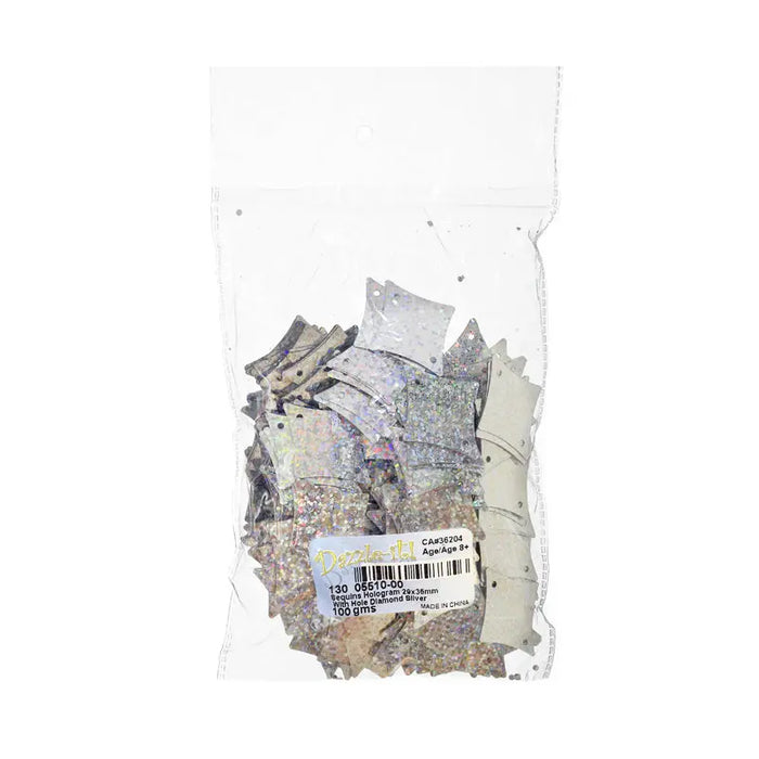 Sequins Hologram 29x36mm With Hole Diamond 