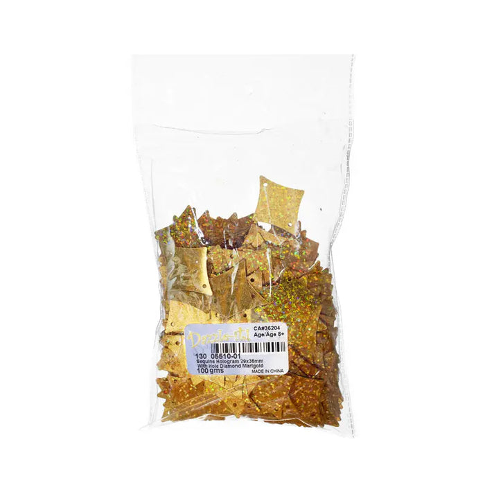 Sequins Hologram 29x36mm With Hole Diamond 