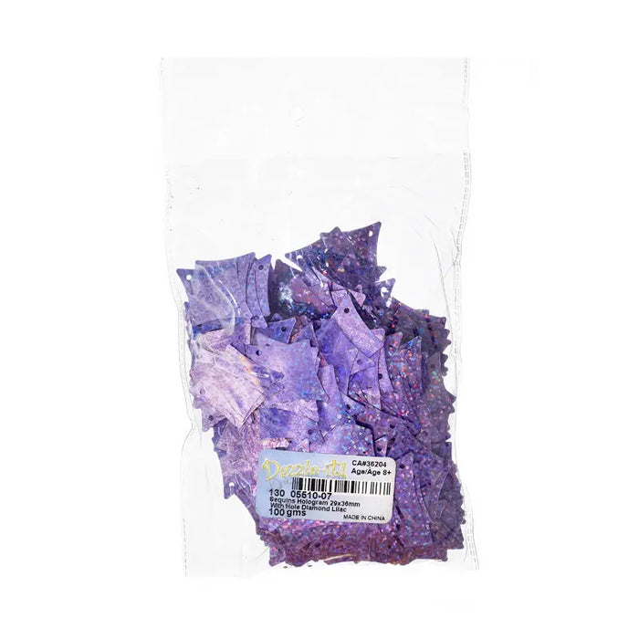 Sequins Hologram 29x36mm With Hole Diamond 