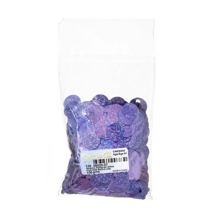 Sequins Hologram 20mm with 4mm Hole Round 