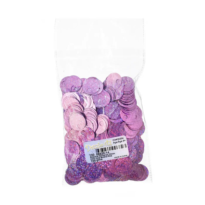 Sequins Hologram 20mm with 4mm Hole Round 